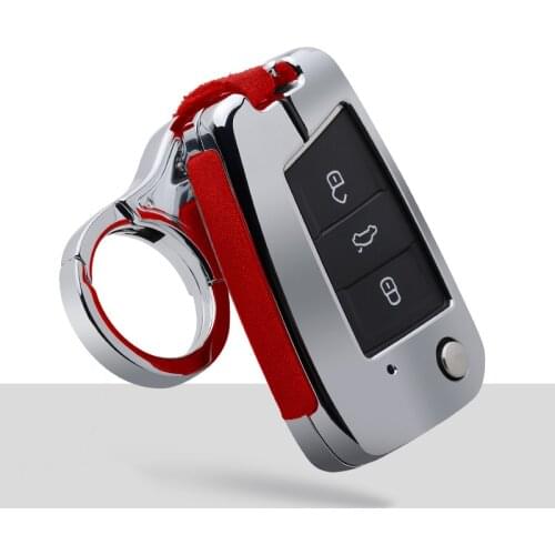 Faux Flip fur Car Key Case For Volkswagen VW New Passat Lavida Tiguan Golf 7 mk7 Seat Ibiza Leon FR 2 Altea Aztec Skoda Octavia