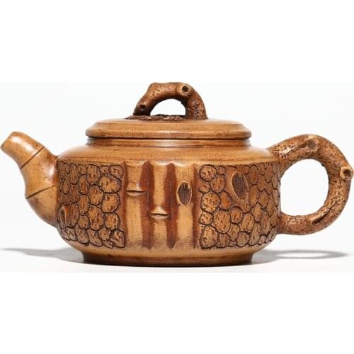Purple Sand Teapot Factory Direct Sale of Raw Ore Section Mud Between Bamboo and Loose Rhyme Imitation Old Pot Household Teapot