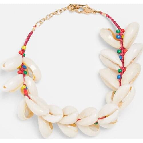 KBJW New Cowry Shells Bohemian Ankle 2pcs/set Handmade Multi-Color Beads Hand/Foot Statement Jewelry Casual Anklet for Women