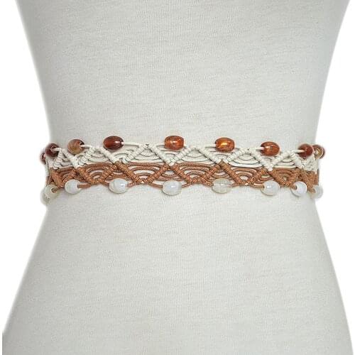 Don&Judy Vintage Womens Sash Handmade Beeds Belts Maternity Dress Decoration Maternity Waistband Photography Props 2021