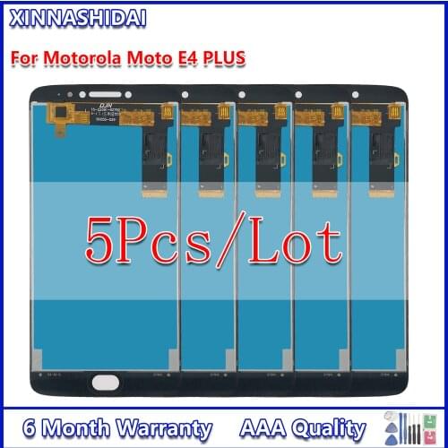 5piece For Motorola Moto E4 Plus XT1770 XT1771 XT1772 XT1773 LCD Display Touch Screen Digitizer Assembly Replacement with frame