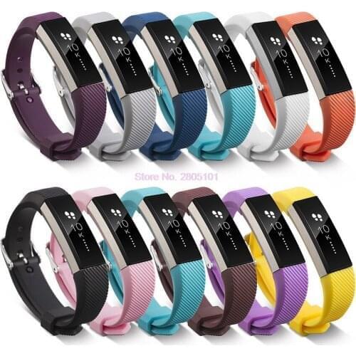 100pcs 11 Colors Silicone Watchband Replacement Wrist Band Silicon Strap Clasp For Fitbit Alta HR Smart Wristband