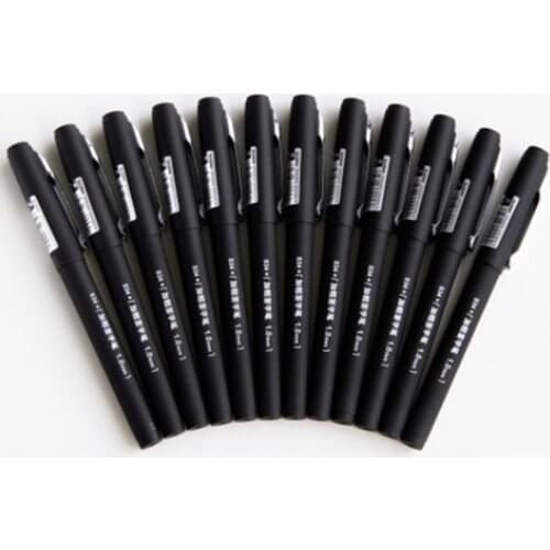 12pcs/ S34 Large Capacity 1.0mm Carbon gel Pen business supplies stationery Core Pens Bold Matte Black Signature Brands
