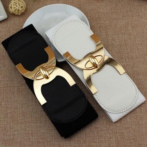 2020 new fashion Korean elastic buckle wide belt belt womens belt accessories