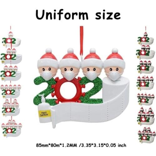 2020 Christmas Tree Hanging Ornaments Santa Claus With Mask Xmas Family Ornament Decor Gift Tools