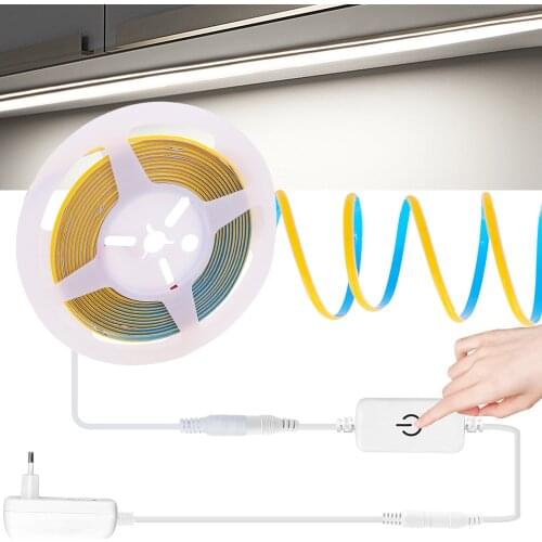 5M COB LED Strip Light Dimmable 5mm 12V 24V FOB Flexible LED Tape 384 LEDs Ribbon High Density Rope Light RA90 3000K 4000K 6000K