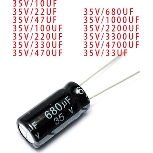5pcs 6.3v 10v 16v 25v 35v 50v 100v 160v 250v 400v 450v 10UF 22UF 47UF 100UF 680UF 220UF 2200UF Aluminum electrolytic capacitors