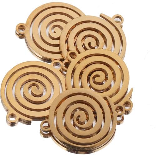 5pcs/lot Fashion Stainless Steel Screw Thread Charms Connectors Jewelry Accessories for Women Diy Bracelet Necklace Charms