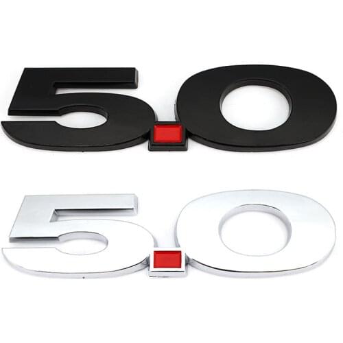 Car Sticker 5.0 Logo Emblem Badge Rear Trunk 3D Car Decals for 5.0 Emblem Ford Mustang Chevrolet Corvette Nissan Mercedes E500