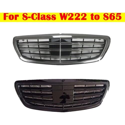 Car Styling ABS Plastic Front Grill For Mercedes-Benz S-Class W222 S300 S400 S500L Middle grille to AMG S65 Style