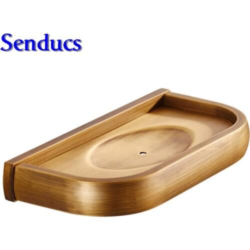 Free shipping senducs bathroom soap dish with wall mounted brass soap dish by antique soap holder for bathroom Accessories