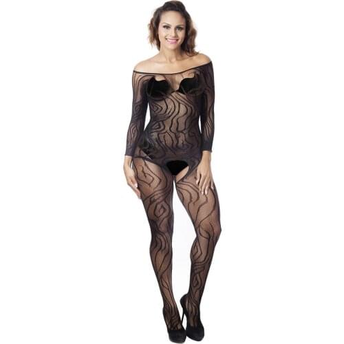Black Sexy Erotic Lingerie Women Hot Bodysuit Sexy Costumes Transparent Intimates Womens Bodystocking Open Crotch Sex Products