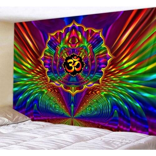 Colorful Mandala Tapestry Psychedelic Wall Hanging Sheets Beach Rug Bohemian Hippie Tapiz Home Art Wall Decoration 8 sizes