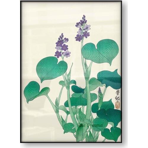 Blooming Hosta Ohara Koson Vintage Japanese Art Poster Flower Woodblock Canvas Print Green Plant Wall Art Painting Home Decor
