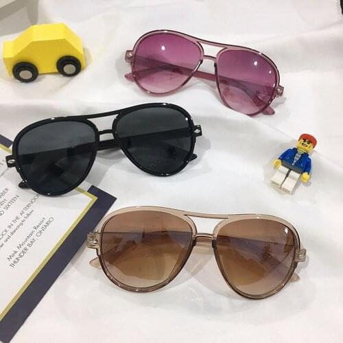 2021 New Gradient Mirror Kids Sunglasses For Girls Boys Plastic Frame Round Eyeglasses Classic Children Child Travel Sun Glasses