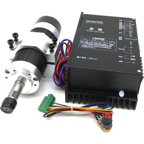 ER11 600W brushless spindle High-speed air cooled spindle kit shaft can be used by directly inserting 220V