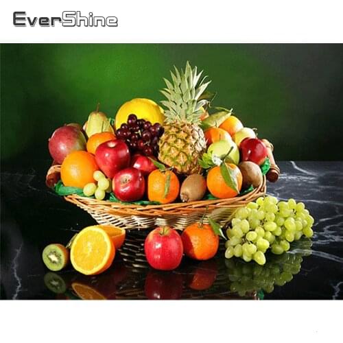 EverShine 5D Diamond Painting Full Drill Square Fruit Cross Stitch Bead Embroidery Kits Diamond Art Gift Wall Decoration