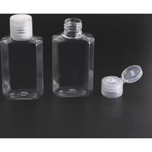 10PCS 100ml Empty PET Bottle Plastic Portable Clear Refillable Flip-Top Bottles For Travel Makeup Liquid Gel Lotion Container