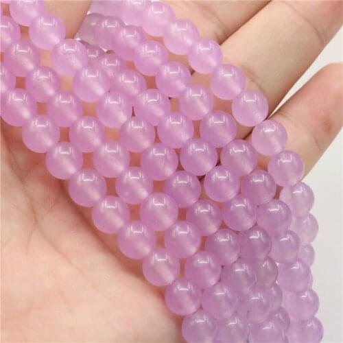 Hot New Style Violet Jades Round Loose Beads 4/6/8/10/12mm Female Accessories Diy Necklace Bracelet Jewelry Making 15inch Y534