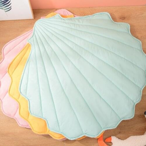 Newborn Baby Cotton Crawling Carpet Blanket Shell Shape Crawling Play Mat Rug Kid Children Room Decoration