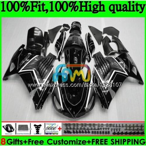Injection For KAWASAKI ZX 14R ZZR1400 ZX-14R 21BS.12 ZX14R 06 07 08 09 10 11 Grey black 2006 2007 2008 2009 2010 2011 Fairing