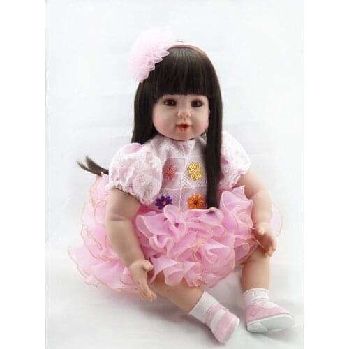 Long Hair Simulation Doll Bebe Alive Soft Silicone Vinyl Lifelike Reborn Infant Dolls Princess Doll Toys Fashion Girls Gift
