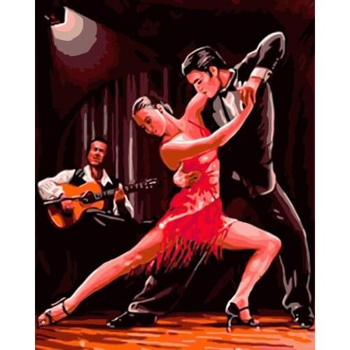 MaHuaf-W992 Argentina Tango couple dancer painting by numbers cuadros decoracion wall art decor pictures for living room