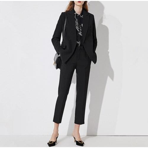 Fashion Womens Pants Suits Ladies Blazer Jacket And Pant Suit Trousers Women Female Formal Office Work 2 Piece Set