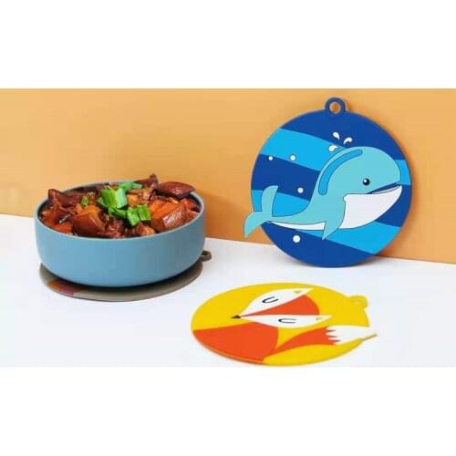 Cartoon PVC Kitchen Creative Anti-scalding Plate Mat Household Casserole Waterproof Oil-proof Thickened Table Mat Kitchen Tool