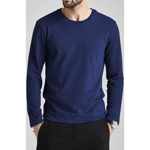 2021 elastic mens T-shirt V-Neck long sleeve mens T-shirt and cotton mens T-shirt