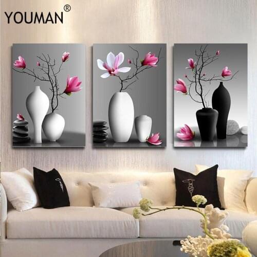 HD Nordic Painting Poster Wallpaper For Bedroom Walls 3D Art Framless Poster Flower Background Wall Paper Home Decor Living Room