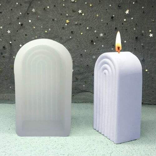 2021 New Arch Geometric Shape Aromatherapy Candle Silicone Mold DIY Gypsum Epoxy U-shaped Home Decoration Cake Mold