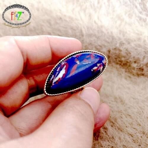 F.J4Z New Finger Rings for Women Fashion Big Geometric Stone Ring Colorful Texture Top Ladies Party Jewelry Accessories dropship