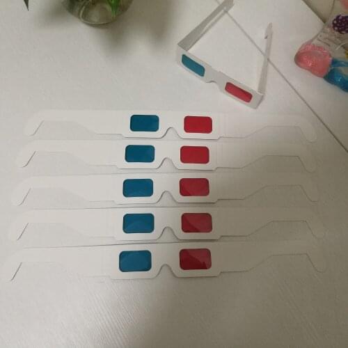 Wholesale Red & Blue 3D Glasses White cardboard 3D stereo glasses Party Favors