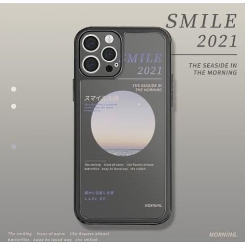 Retro Warm Seaside Morning sunrise art Japanese Phone Case For iPhone 11 12 Pro Max Xs Max XR Xs 7 8 Plus 7Plus case Cute Cover