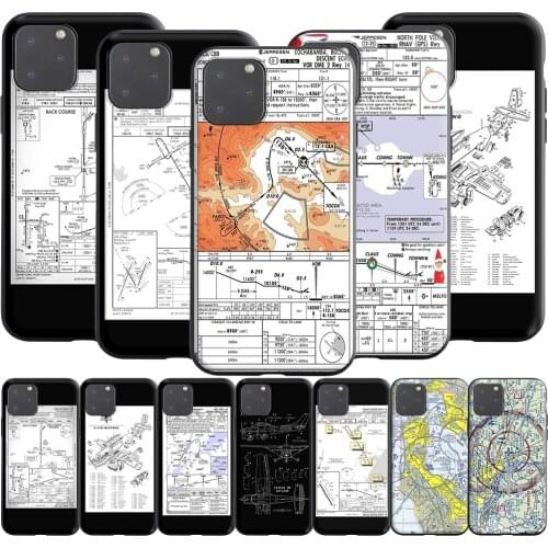Aviation Chart Silicone Case for Realme Narzo 30A GT NEO C3 C25 C21 C20 C17 C15 C12 C11 8 7 7i 6 6i Pro