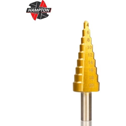 Triangle Shank Pagoda Shape Hole Cutter 4-20mm Metal Steel Step Drill Bit Titanium Coated Hole Cutter Cut Tool Core Drill Bit