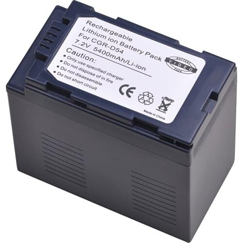 Tectra 5400mAh 1pcs CGR-D54 CGR D54 CGRD54 Battery for Panasonic CGA-D54 Panasonic AG-AC8PJ AG-AC90A AG-HPX250 HC-X1000 Battery