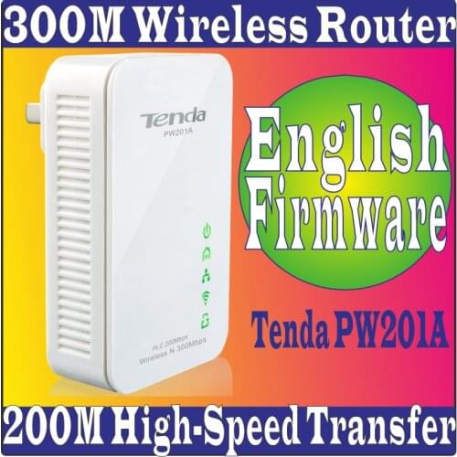 EnglishFirmware only 1pcs Tenda PW201A Wireless Power line Adapter Ethernet Network Extender N300 WiFi hotspot 300M Shortcut Key