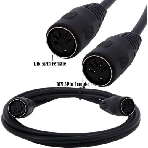 MIDI Extension Cable,MIDI 5Pin DIN Female to Female Audio Cable for MIDI keyboard synthesizer, organ, electric piano, MIDI guita