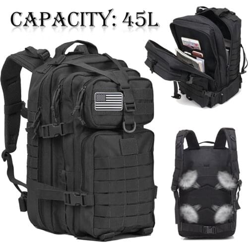 50L Large Capacity Men Army Military Tactical Backpack 3P Softback Outdoor Waterproof Bug Rucksack Hiking Camping Hunting Bags