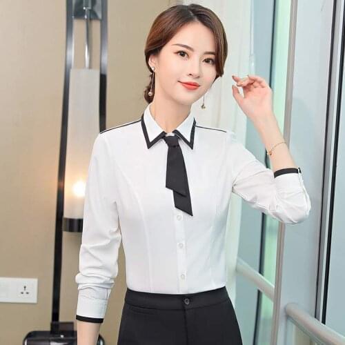 IZICFLY New Style Spring Summer Fashion Formal Ladies Shirt Women Tops Slim Elegant Office White Gray Blouse Big Size Work Wear