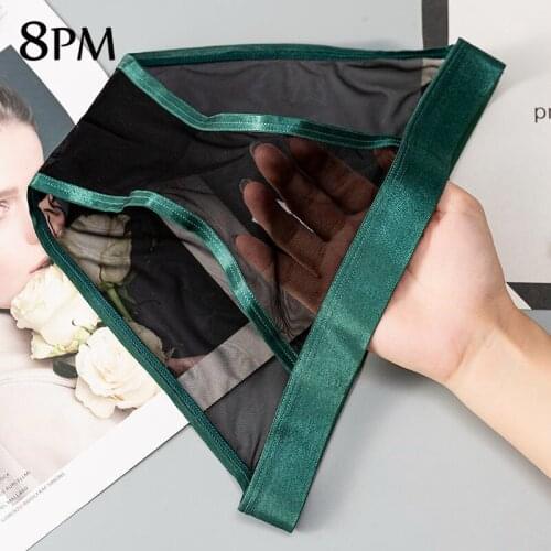 Women Sexy Lace Breathable Panties Low-Rise Transparent Sexy Briefs Underwear G-String Thongs Female Underpants