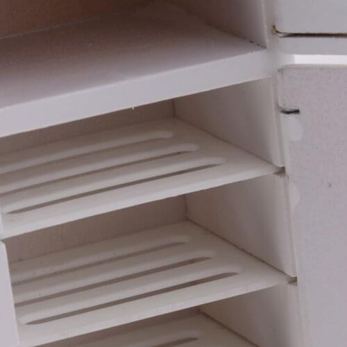 1/12 Dollhouse Miniature Wooden Refrigerator Model Kitchen Living Room Decor, Children Kids Pretend Play Toys