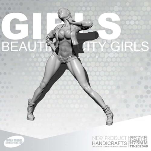 1/24 Resin Kits GIRLS hop resin black girl soldiers were self-assembled TD-202048