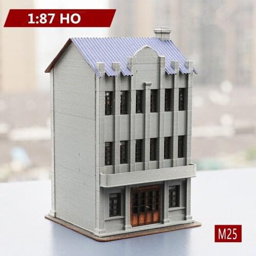 1:87 HO Scale DIY Assembly Hostel Building Model Sand Table Landscape Model Decor M25 for Gifts