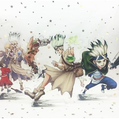 1pc New Japanese Anime Dr. Stone Ishigami Senkuu HF Acrylic Stand Figure Model Plate Holder Cake Topper Decor Figure Toys Gift