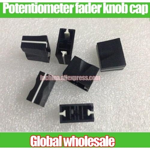 10pcs Mixing station Mixer Straight Slot Potentiometer Fader Knob Hole Hole 4mm Pusher Hood Length 19MM Height 15MM