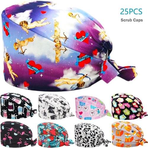 100% Cotton Scrub Caps gorro quirofano mujer Nursing Hats Nursing Uniform Accessories Pet Shop Chef Working Scrubs Cap