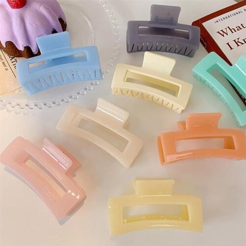 2020 Women Girls Large Geometric Hair Claw Clamps Hair Crab Hair Clip Claws Solid Color Hair Accessories Hairpin